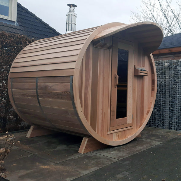 6'x7' (214cm) Barrel Sauna - Clear Cedar