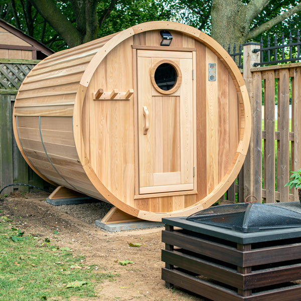 6'x8' (244cm) Barrel Sauna - Clear Cedar