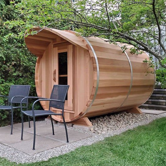 6'x8' (244cm) Barrel Sauna - Clear Cedar