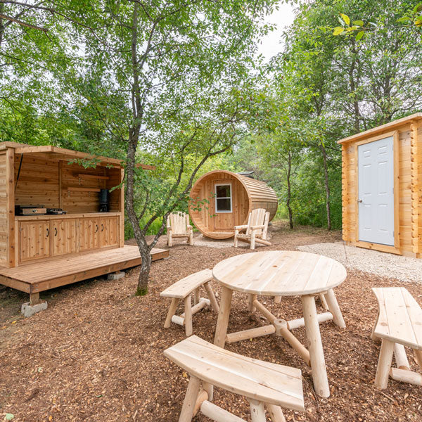 7'x14' Glamping Barrel - Knotty Red Cedar