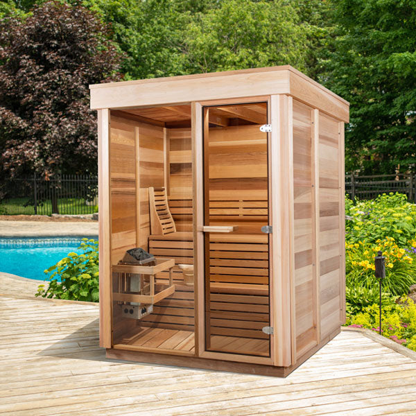 CU550 Outdoor Pure Cube Sauna - Clear Red Cedar