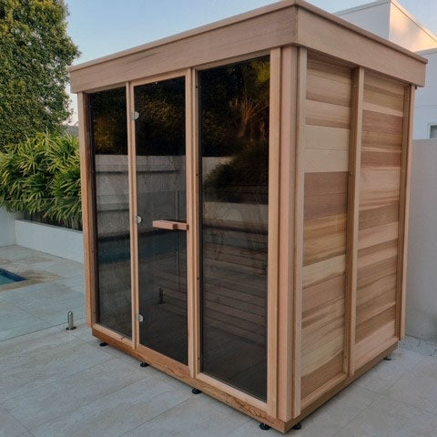 CU570 Outdoor Pure Cube Sauna - Clear Red Cedar