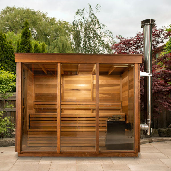 CU580 Outdoor Pure Cube Sauna - Clear Red Cedar