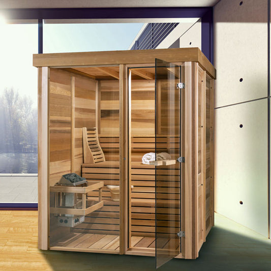 PU550 Indoor Pure Cube Sauna - Clear Red Cedar