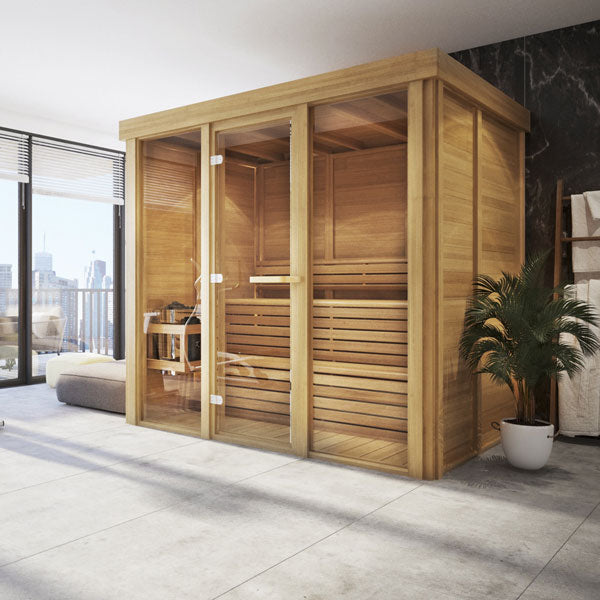 PU570 Indoor Pure Cube Sauna - Clear Red Cedar